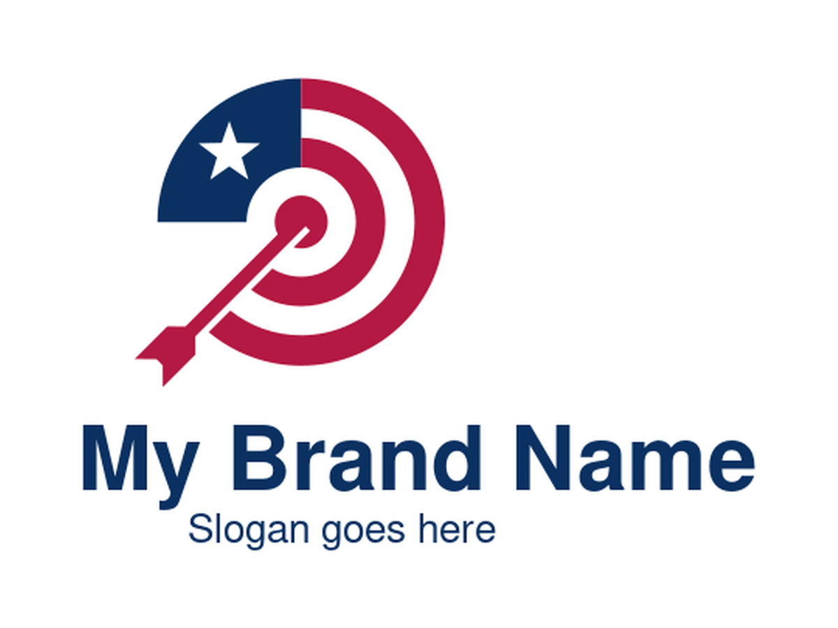 Patriotic American Flag Target and Arrow Logo for a Political Campaign